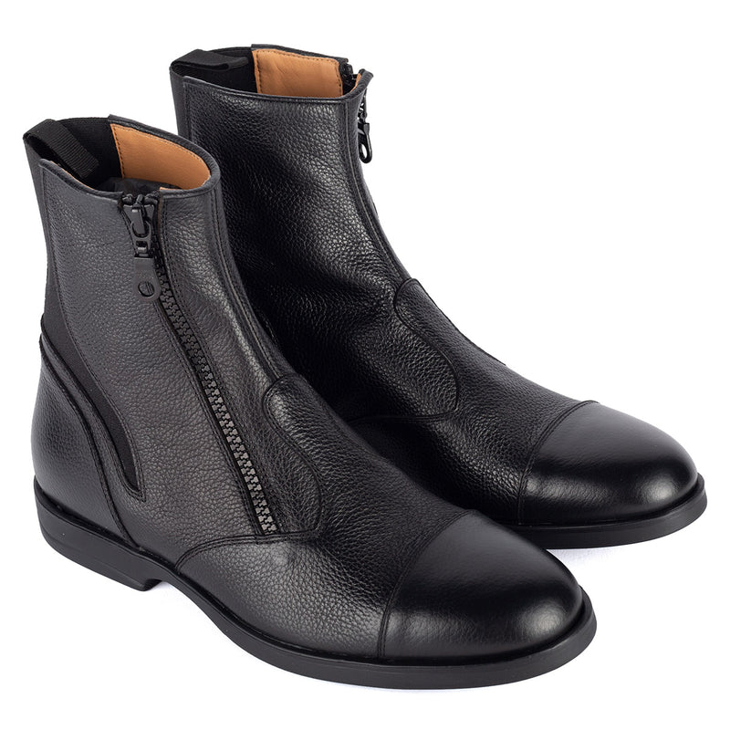 33090 Pegaso Black<br>Short boots in black calf leather