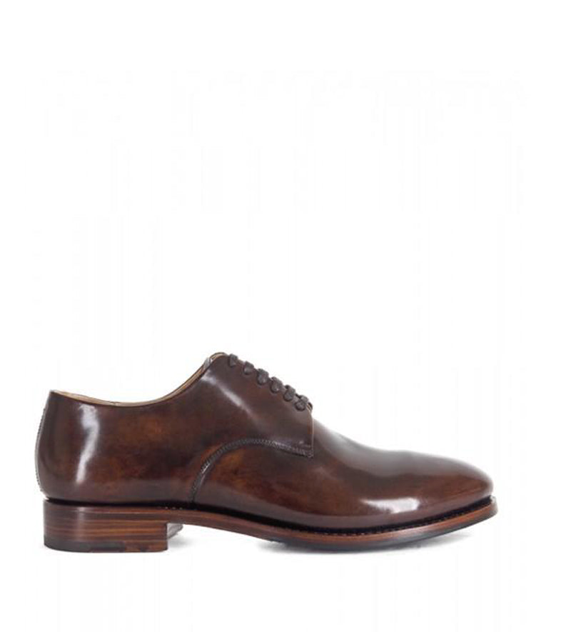 WOLF 13<br>Teak derby shoes in shell cordovan