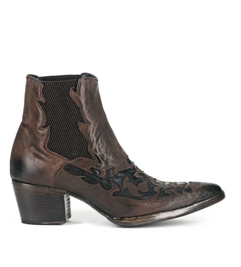 URSULA 46036, Brown texan inspired Ankle boots, vista 1